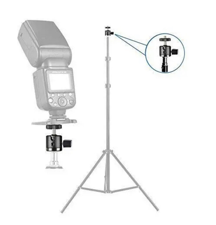 UTEBIT Ball Head with 1/4″ Hotshoe Camera Mount Adapter 360 Degree Rotatable