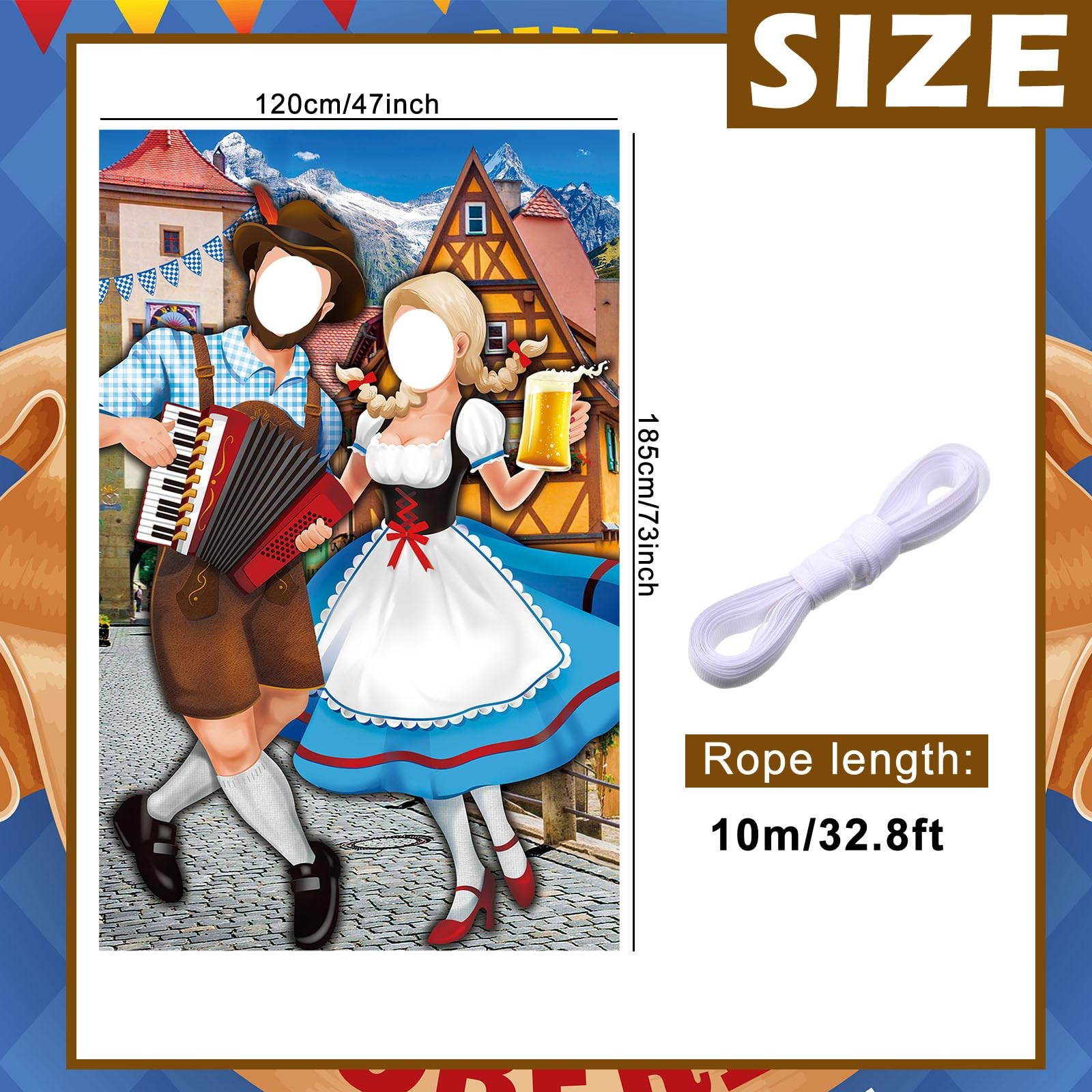 Tudomro Oktoberfest Couple Photo Door Banner Party 6 x 4 ft,