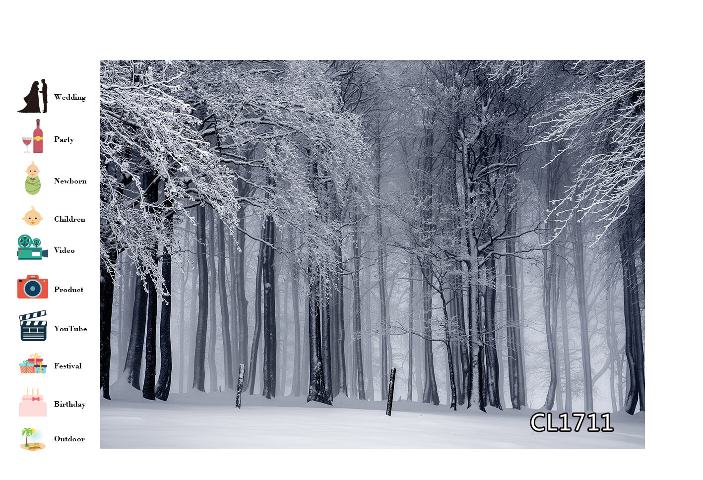10x8ft Nature Scenic Winter Snow Misty Forest Photo Background Vinyl Backdrop LB