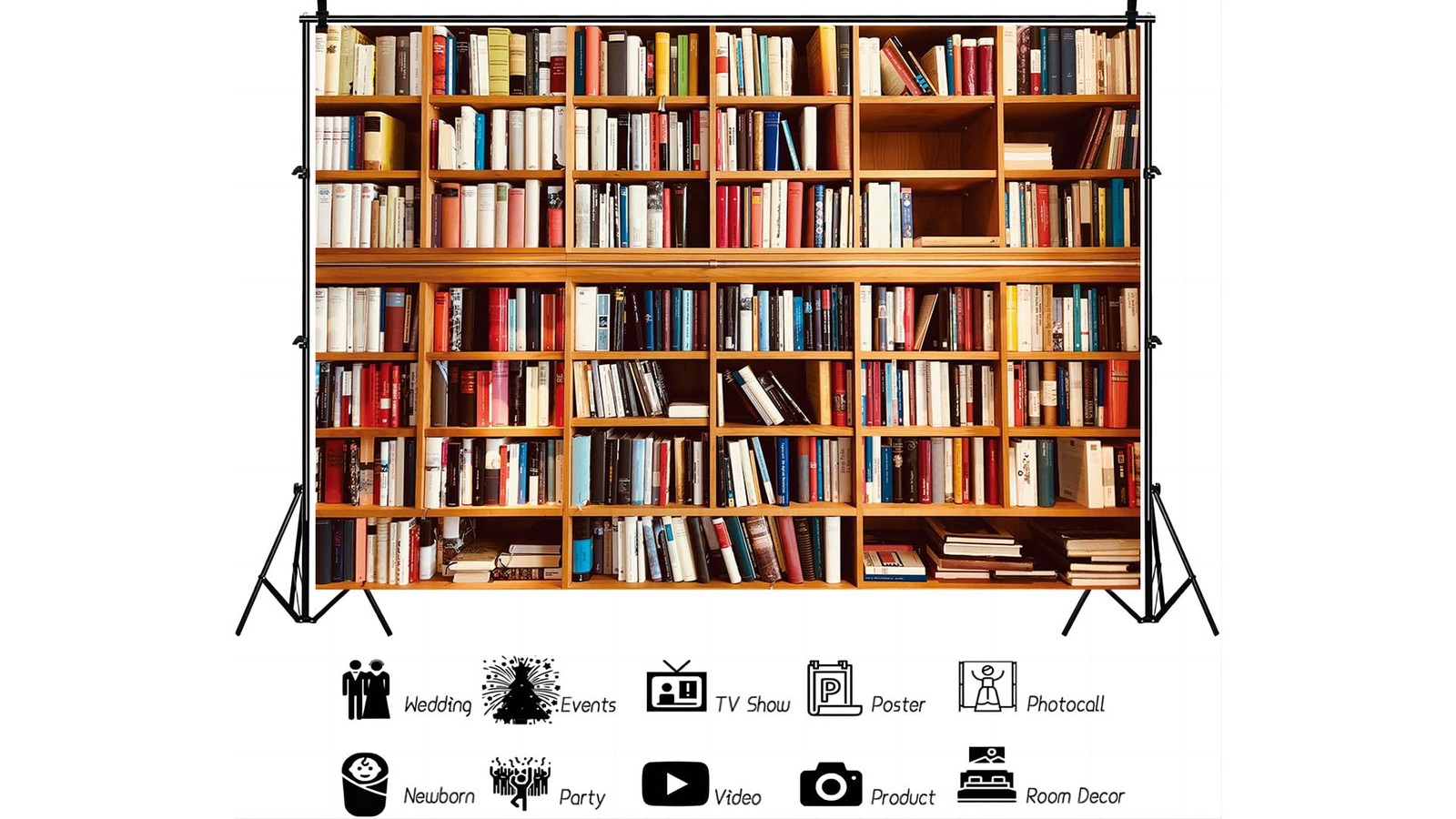YYNXSY 7X5FT Bookshelf Backdrop Window Backdrops for Photography 7X5FT, Brown
