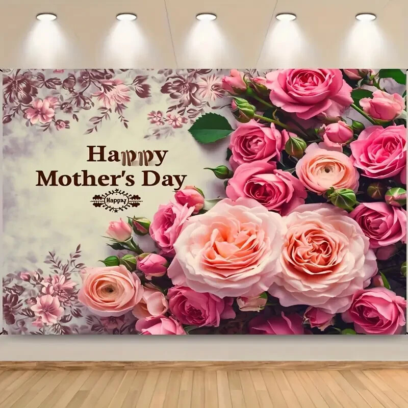 1pc Mother’s Day Vinyl Banner Photo Props – Party and Home Decor Supplies
