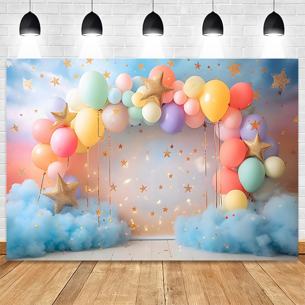 210X150cm European American Valentine’s Day Party Backdrops Balloon Roses 3665