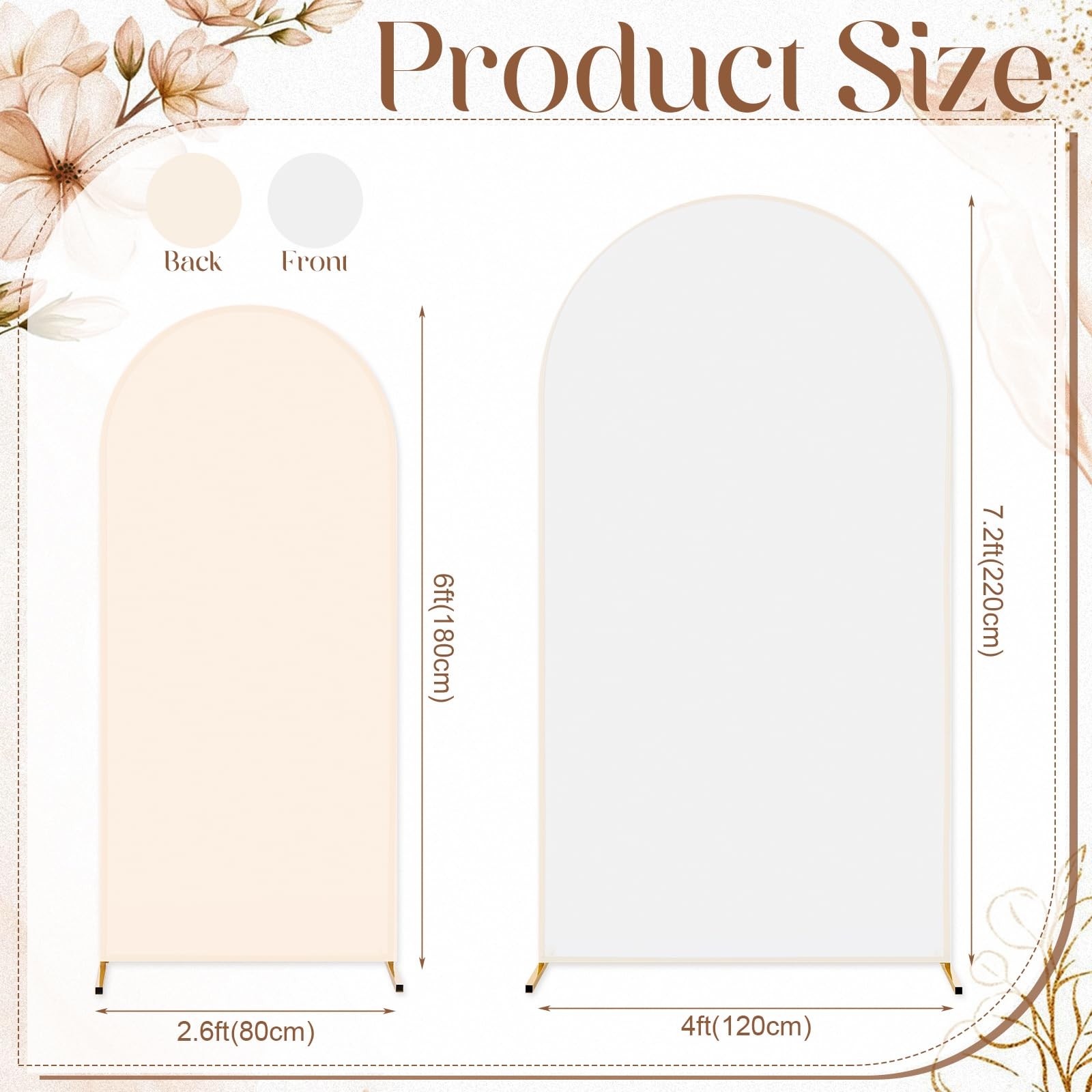 2 Pack Backdrop Stand with Reversible Covers 7.2ft 6ft Metal Arch Frame for B…