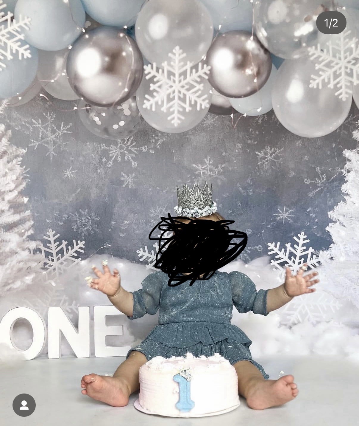 Winter Wonderland Photo Studio Backdrop Fabric – Cake Smash Backdrop-