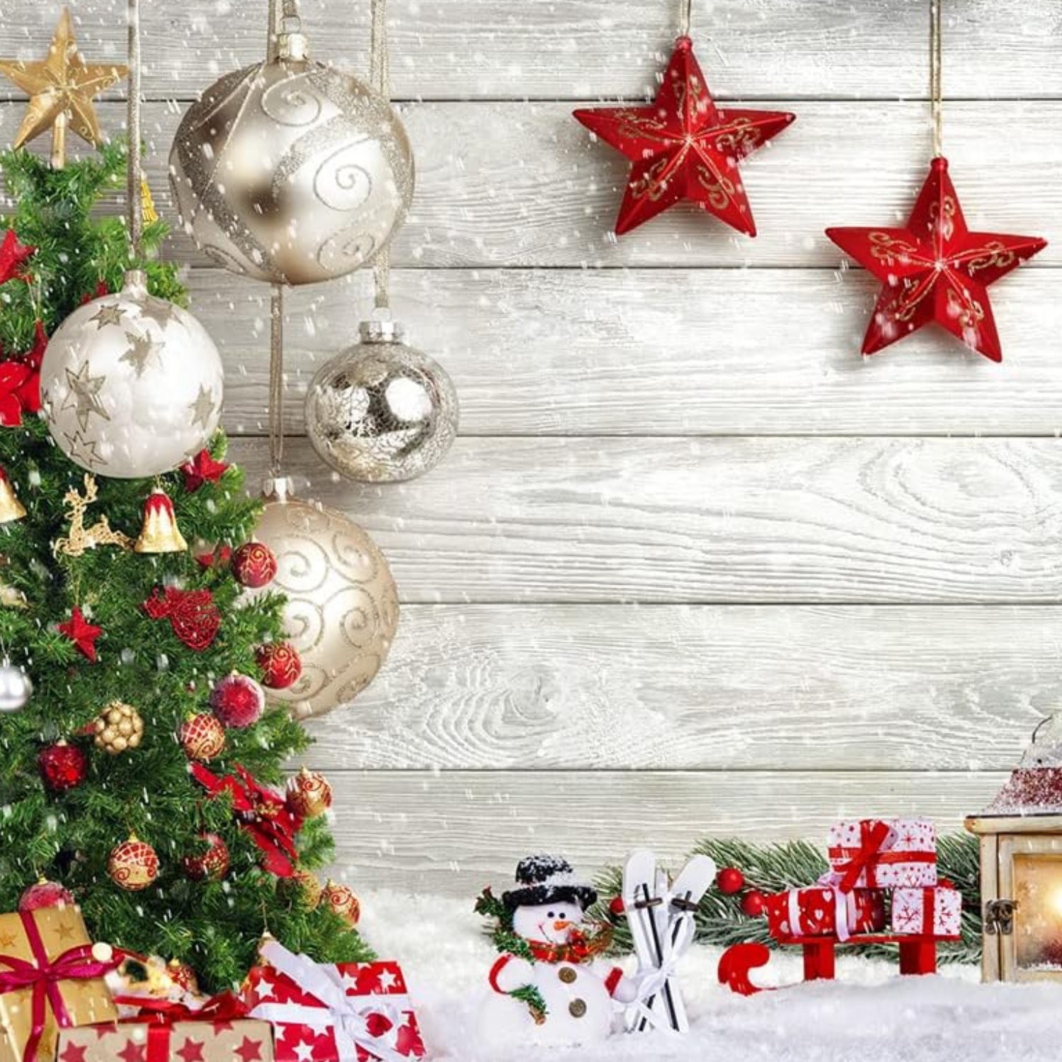 CHRISTMAS PHOTO BACKDROP / 7 x 5 FT / SELFIE & DECOR BACKDROP / NEW in PACKAGE