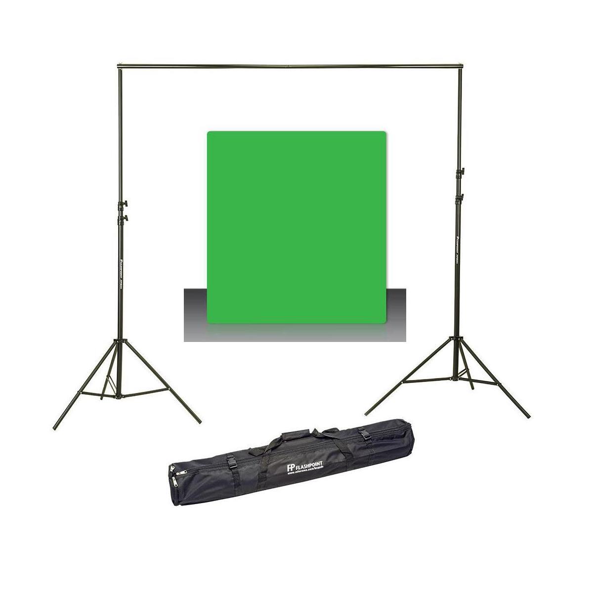 Westcott 9 x 10ft Green Screen Cotton Background W/10′ Background Support System