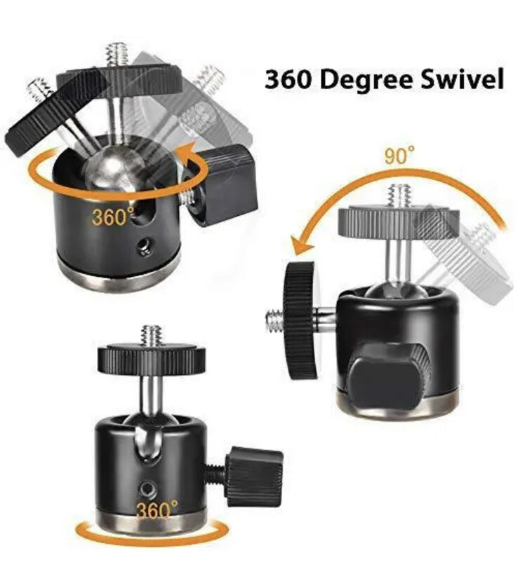 UTEBIT Ball Head with 1/4″ Hotshoe Camera Mount Adapter 360 Degree Rotatable
