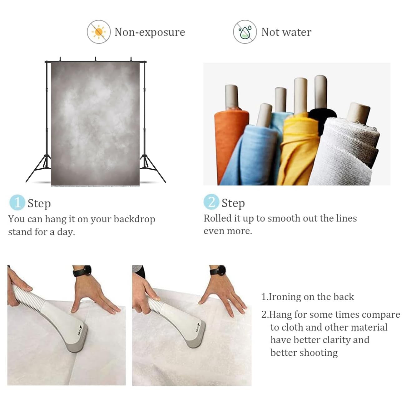 Fanghui Polyester 5x7ft Retro Abstract Grey Portrait Photography 5x7ft,