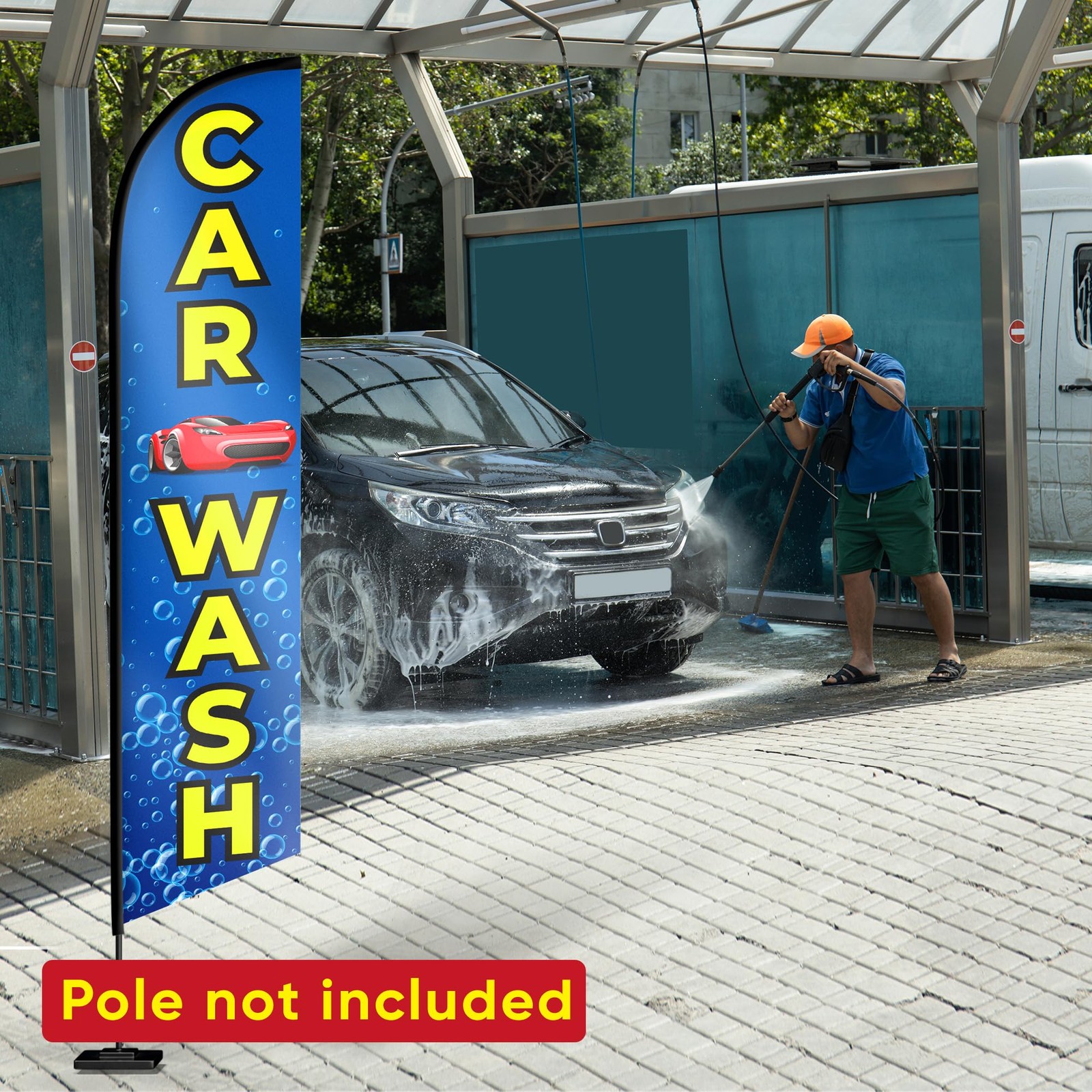 Car Wash Sign Feather Flag – Feather Flags for Business – Business Banner – F…