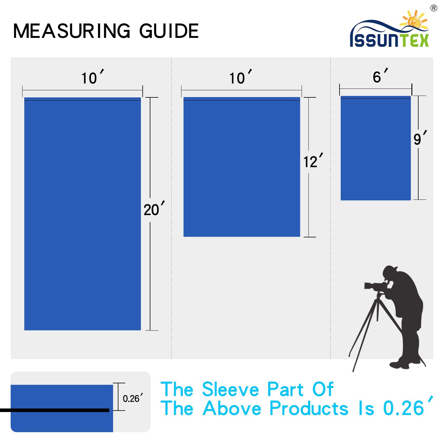 Muslin Backdrop 10×20 ft Blue Photo Studio Collapsible Screen for Video