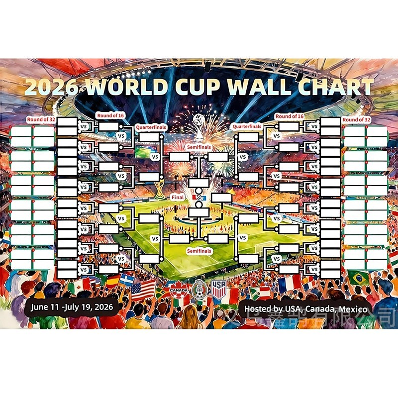 2026 World Cup Schedule Match Background Layout Records Party Decoration 5Pcs