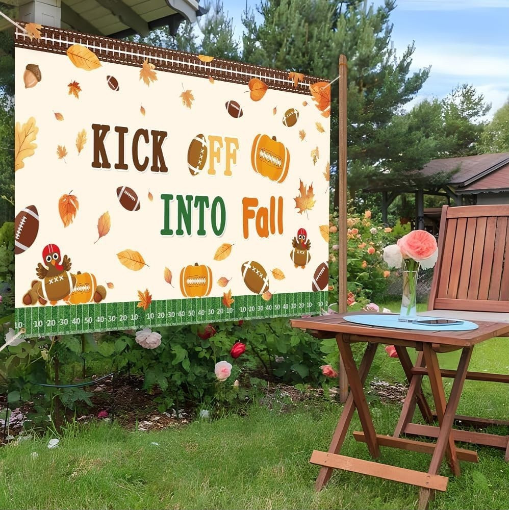 Fall Football Backdrop Kick Off Into Fall Photography Background Rugby Game Day