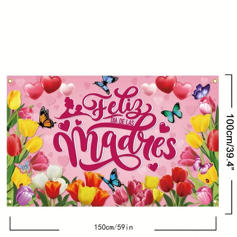 1pc Mother’s Day Vinyl Banner Photo Props – Party and Home Decor Supplies