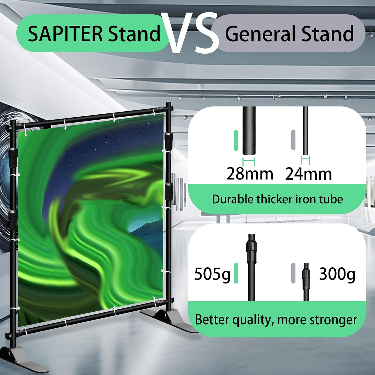 Photo Backdrop Banner Stand Kit, Heavy Duty 10 x 8 FT Adjustable Telescopic Tube