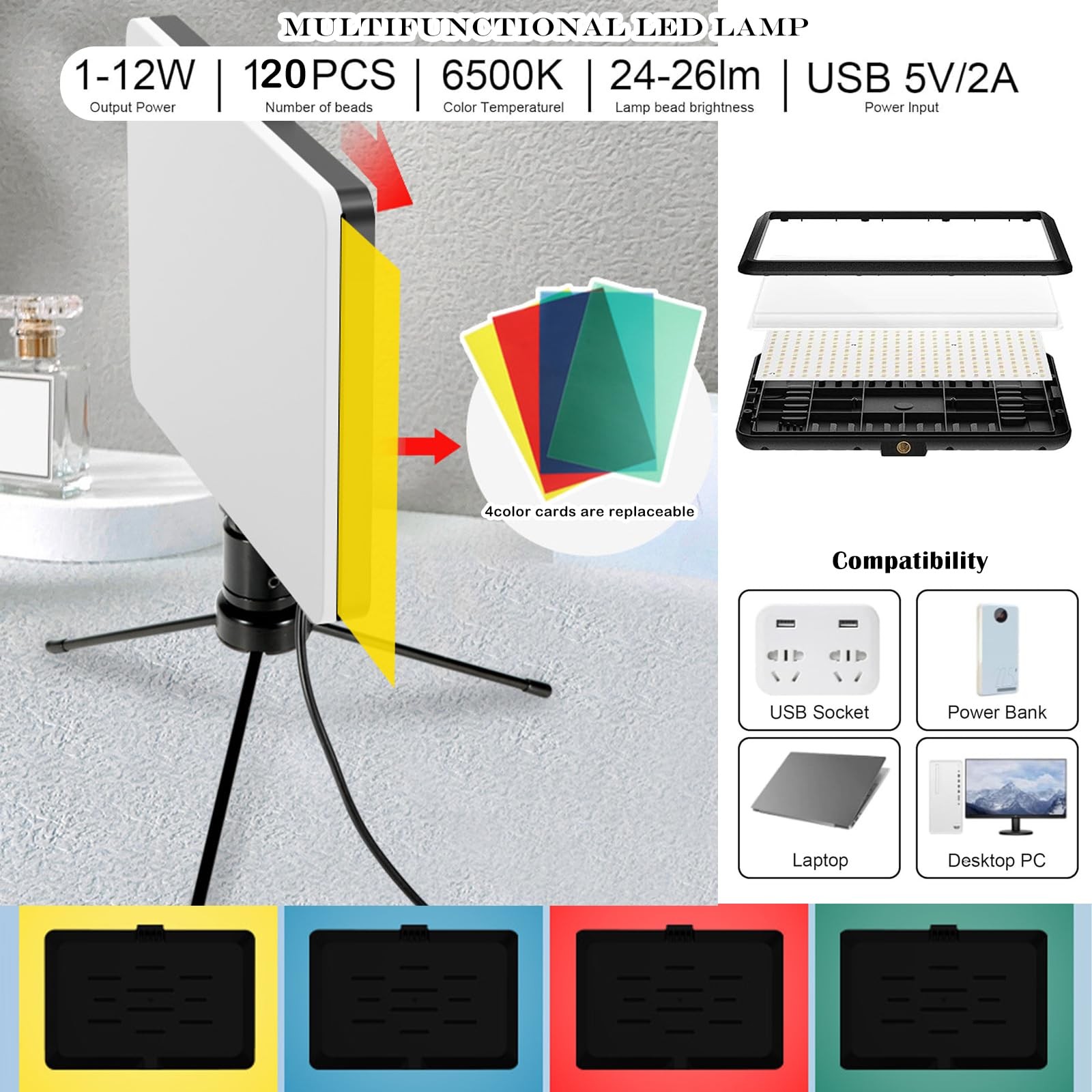 Photo Backdrop Board with 2 LED Lighting Shooting Kit, 14Pcs 28Patterns 16×16…
