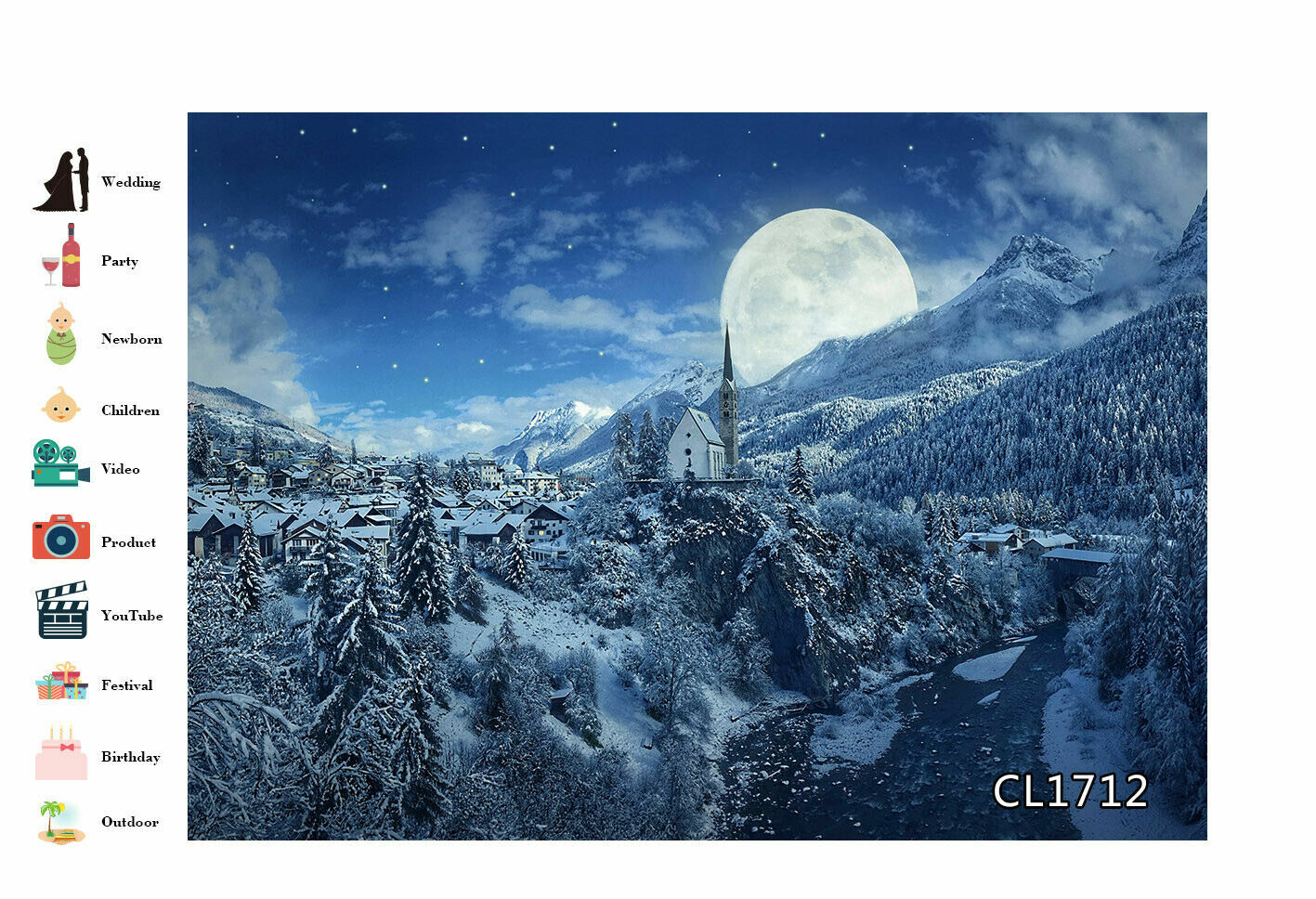 9x6FT Winter Vinyl Backdrop Forest Snow Scene Props Farmhouse Photo Background