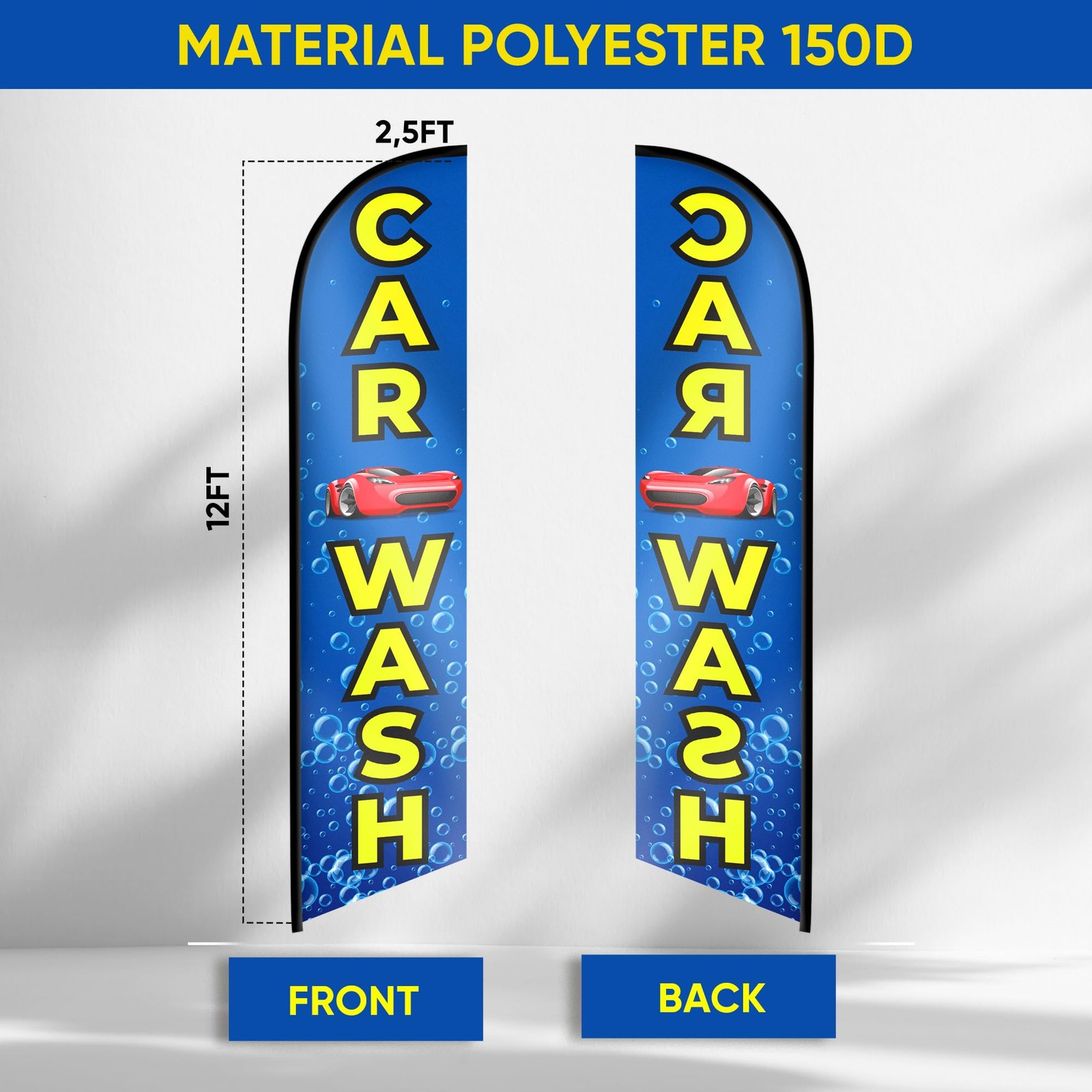 Car Wash Sign Feather Flag – Feather Flags for Business – Business Banner – F…