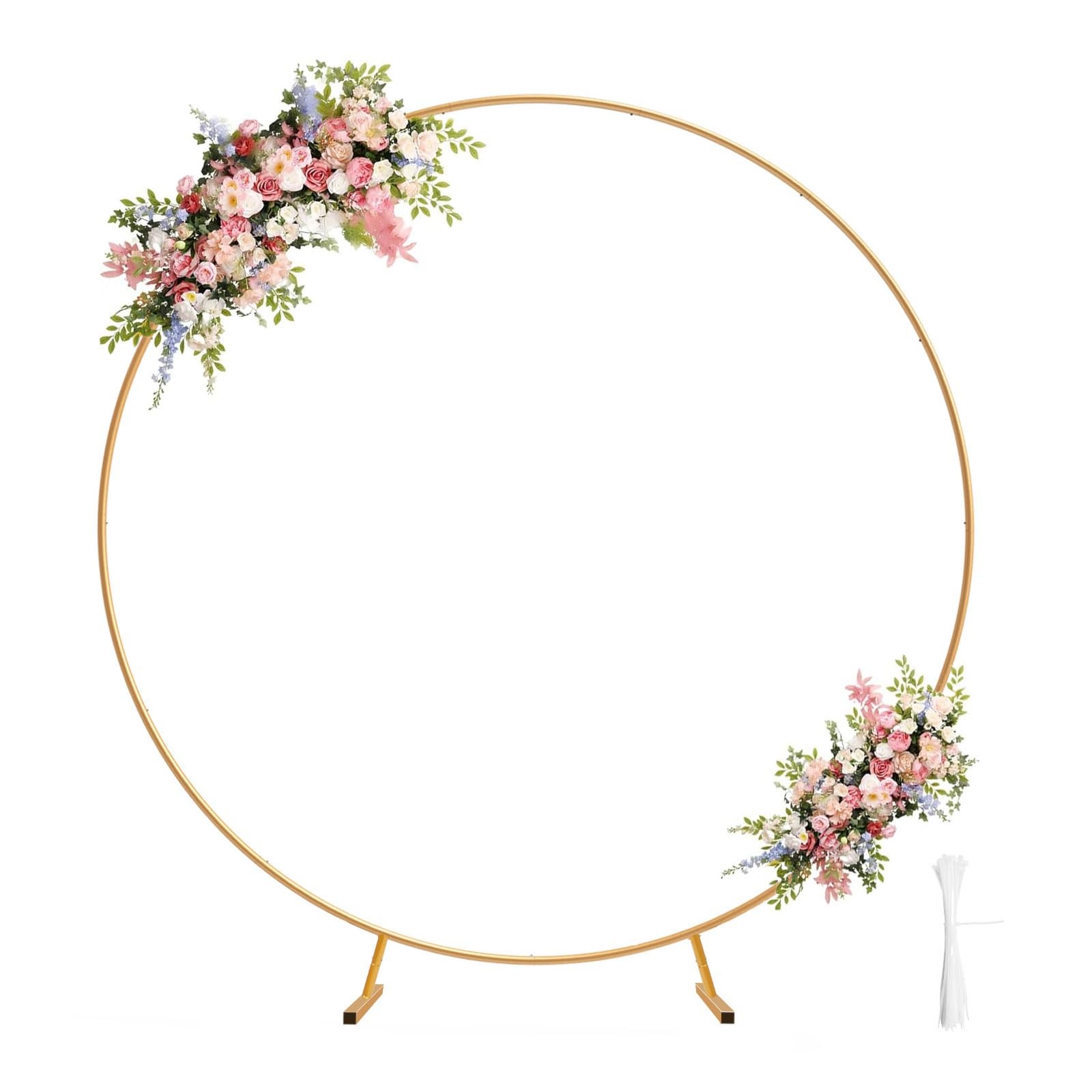 Chamvis Metal Round Balloon Arch Kit, 7.2ft (2.2m) Golden 6.9FT,