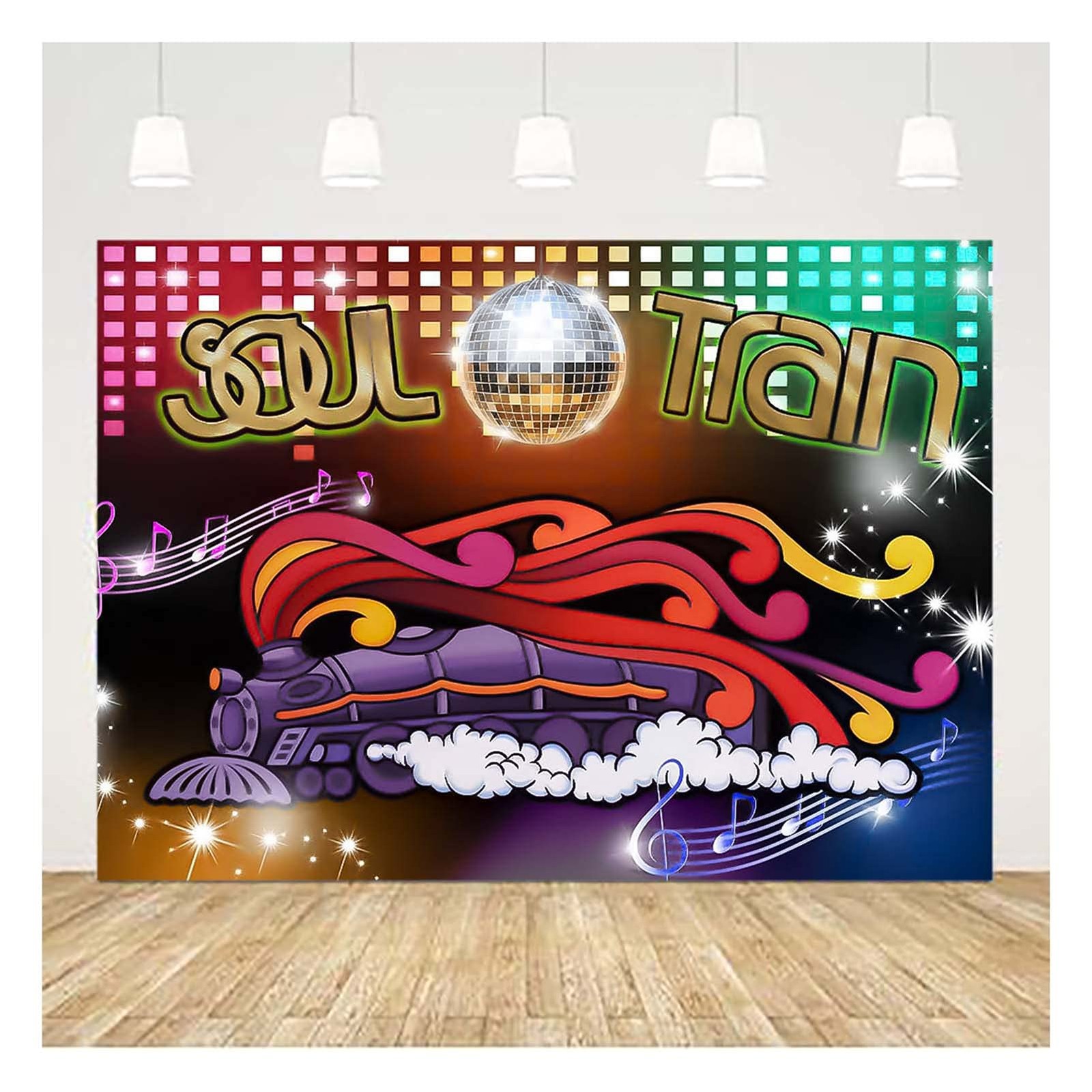 XLL 70’s and 80’s Soul Train Neon Glow Theme Photo 7x5feets, Multicolor