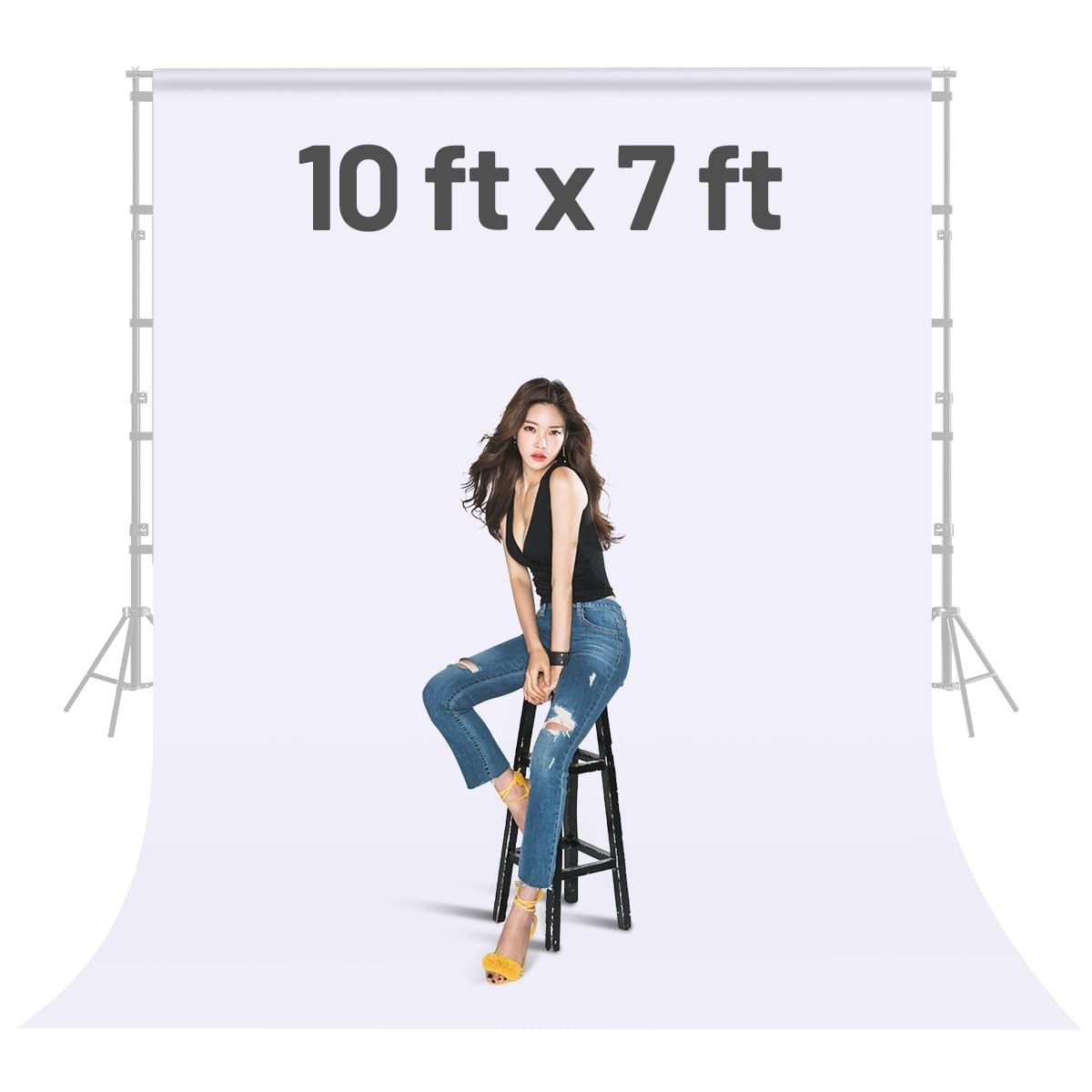 7x10Ft White Backdrop Photography Background for Photoshoot Video Recording