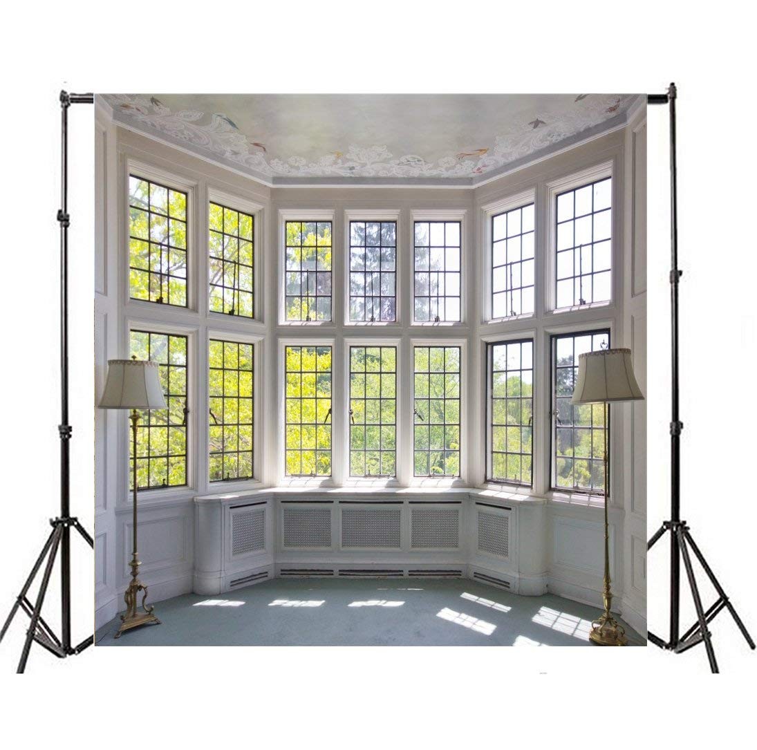 5×5 Ft Classic French Pane Bay Windows Backdrop Photo Studio Floor Lamp Prop