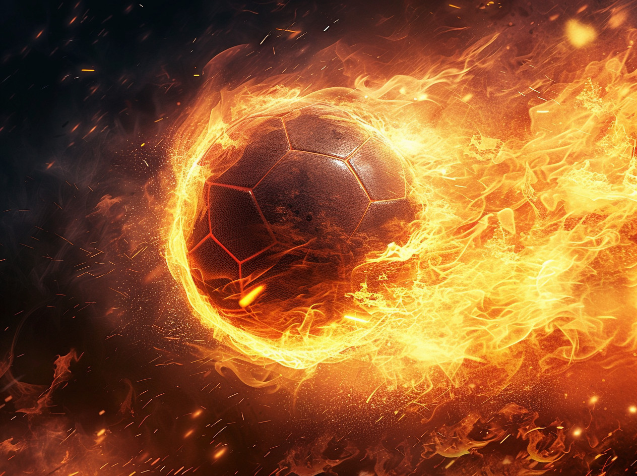 20 Football with Fire Theme Digital Backdrop Overlay Digital Studio Backdrop