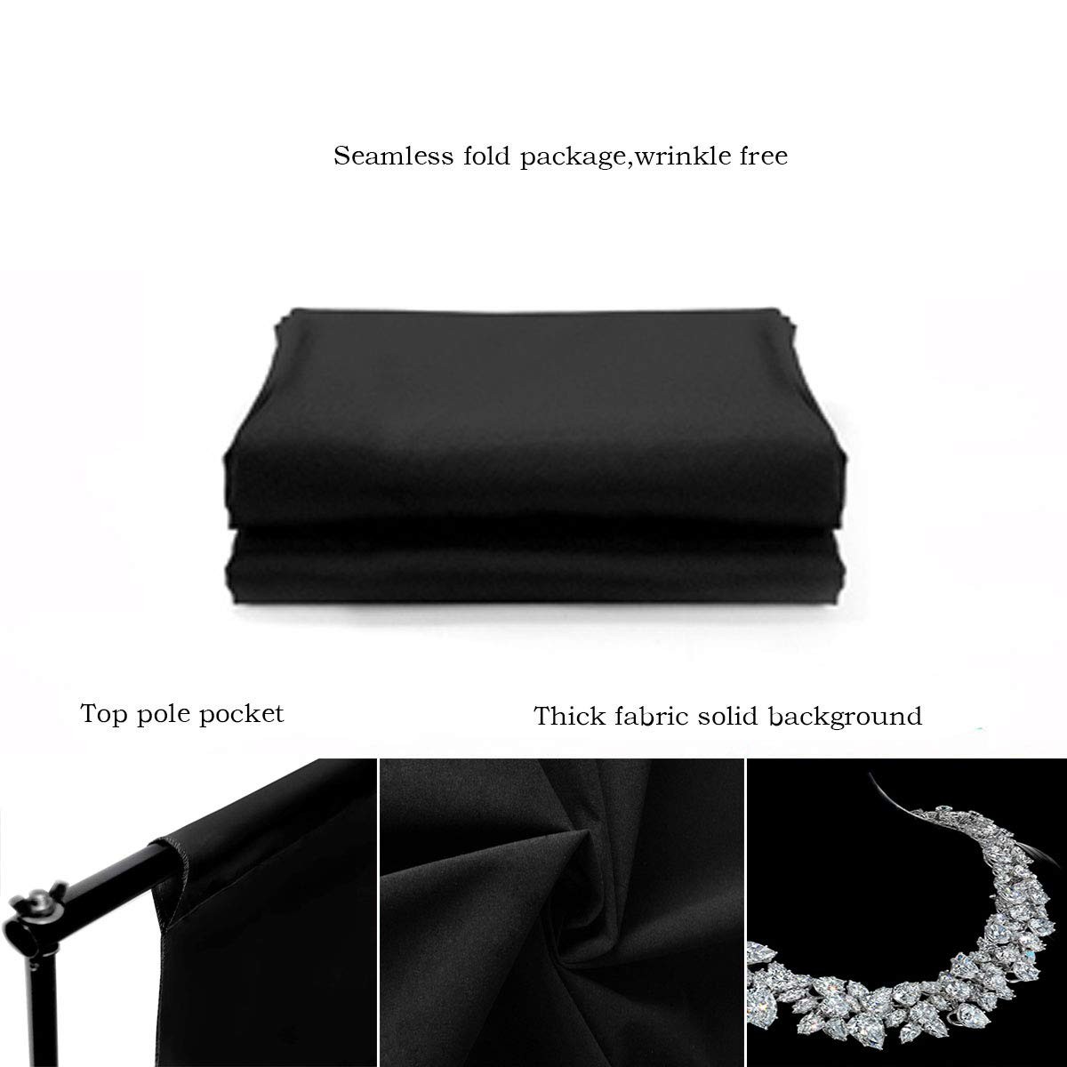 Black Backdrop Portrait Background Screen Photo Video Studio Decor 10x20ft