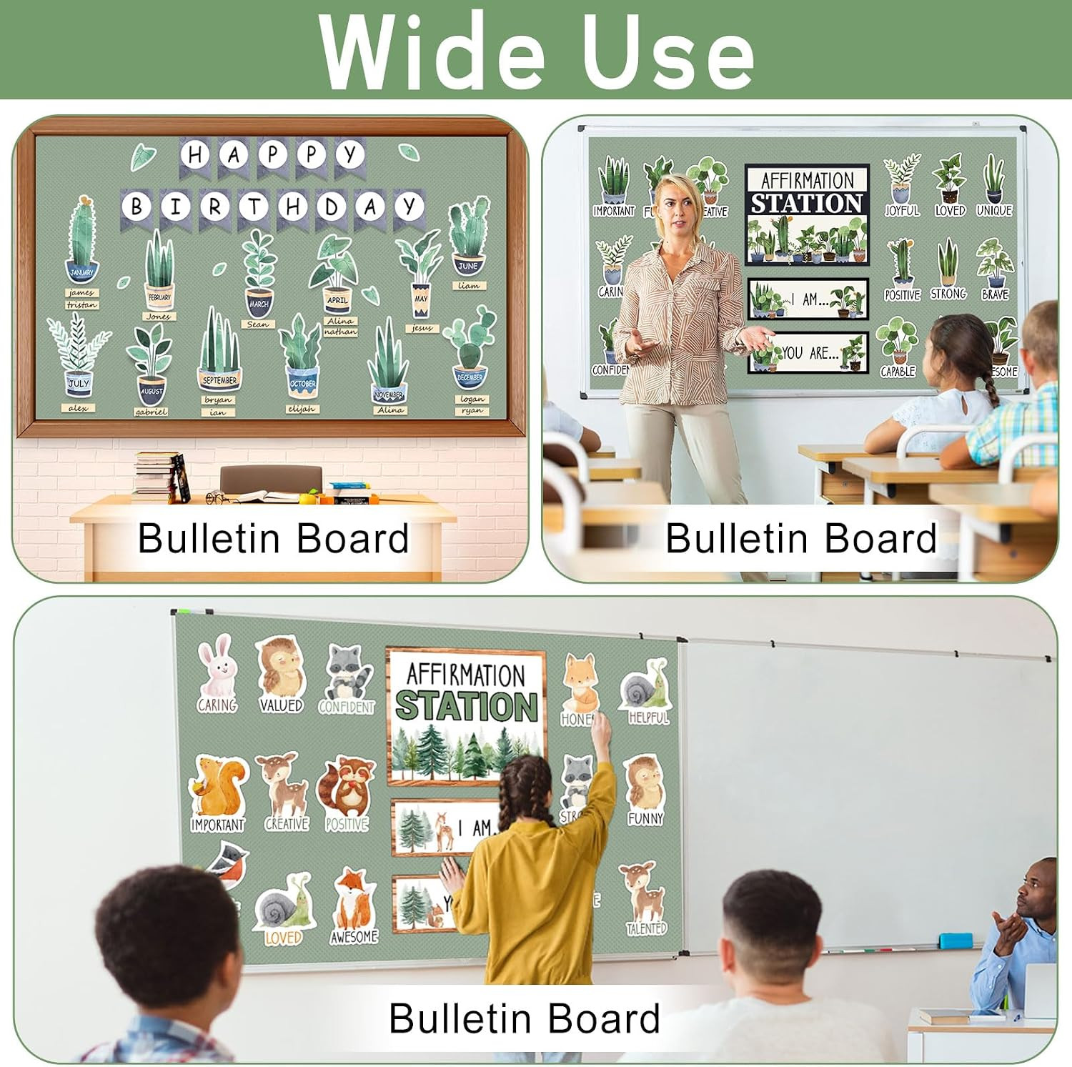 Sage Green Bulletin Board Roll Non-Woven Fabric Poster 15.55″ X12Ft | Erasable W