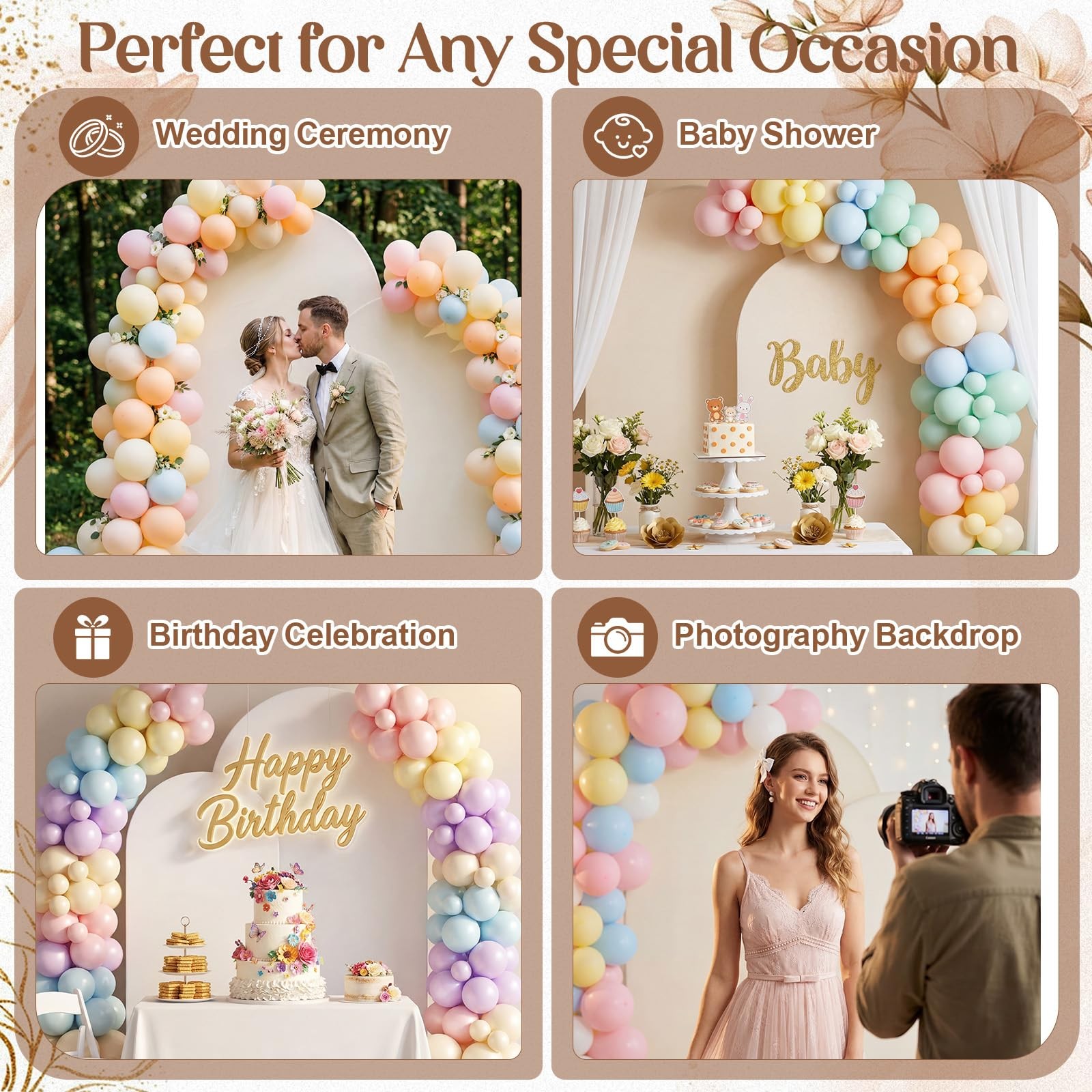 2 Pack Backdrop Stand with Reversible Covers 7.2ft 6ft Metal Arch Frame for B…