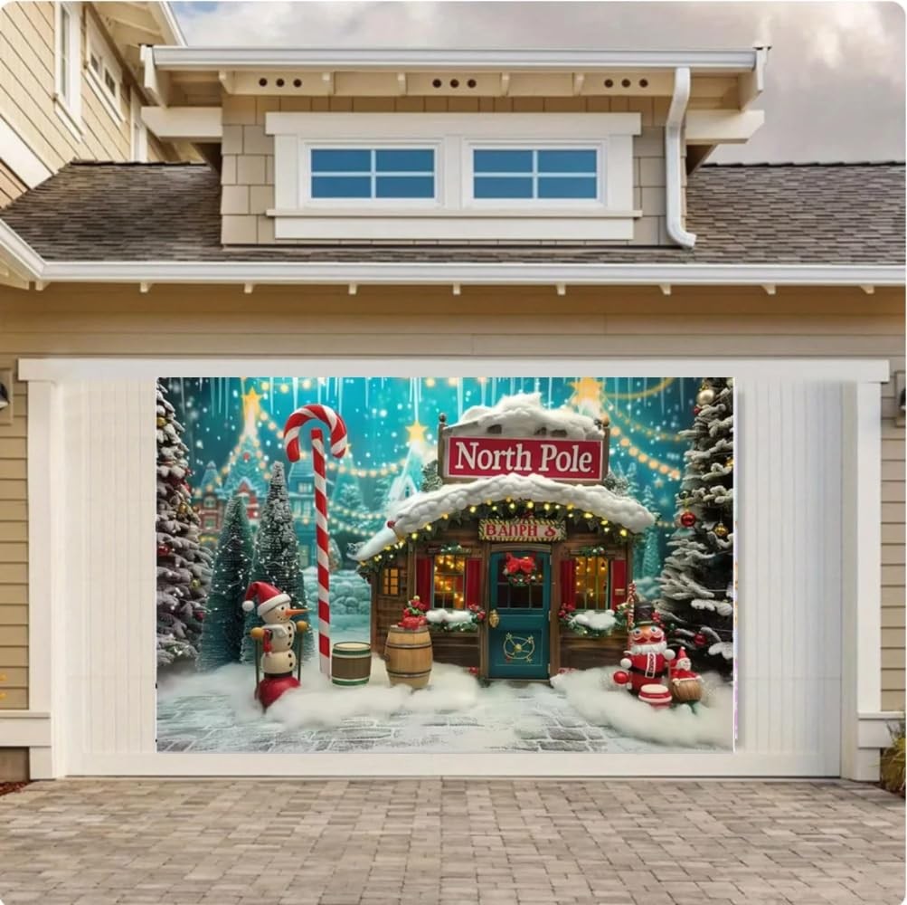 6x4ft Christmas Photography Background North Red and Green (Christmas colors)