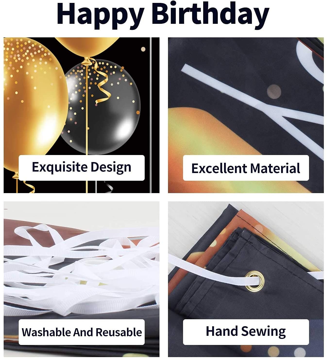 Happy 51st Birthday Backdrop Banner – 51 Birthday Party Decorations Supplies …