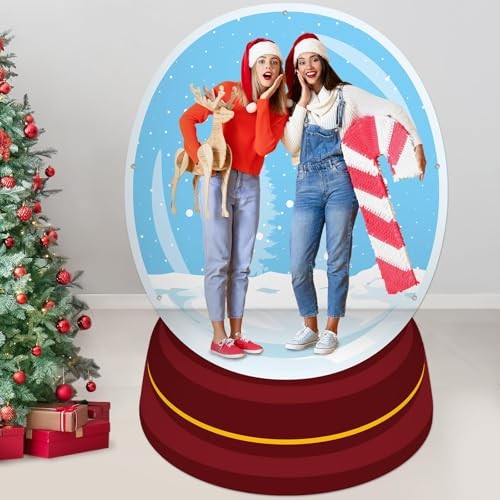 Christmas Photo Prop Background Christmas Snow Globe Backdrops Winter Snow