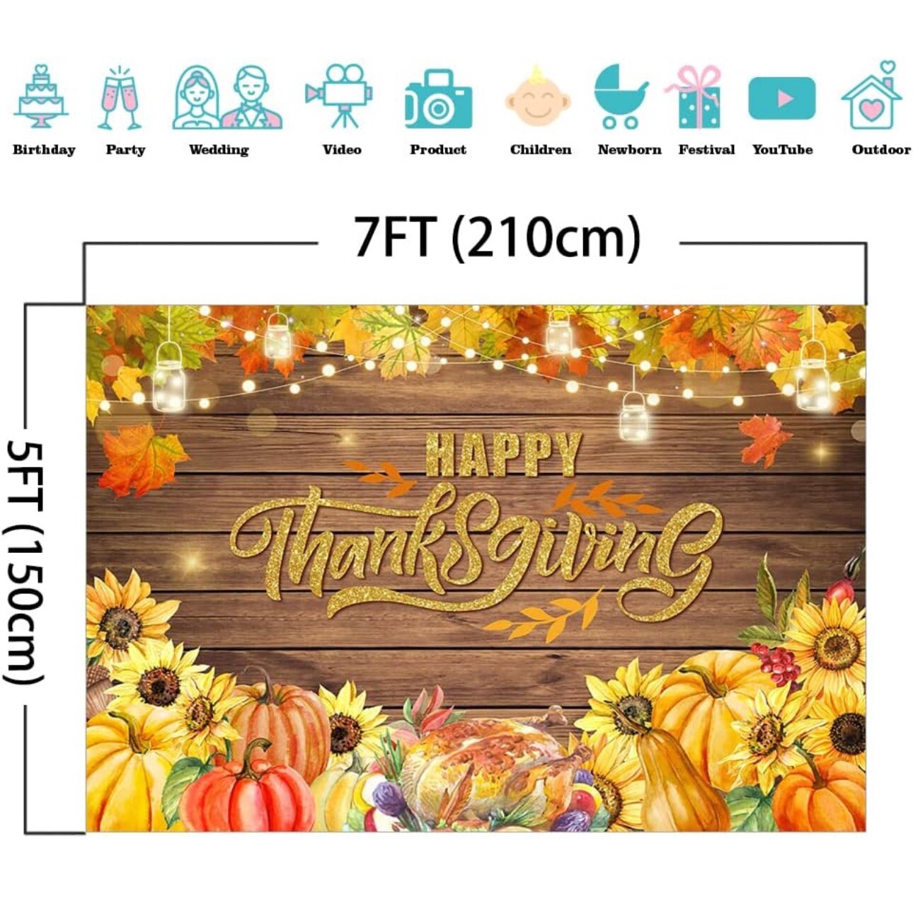 7×5 Backdrop Thanksgiving New 📦