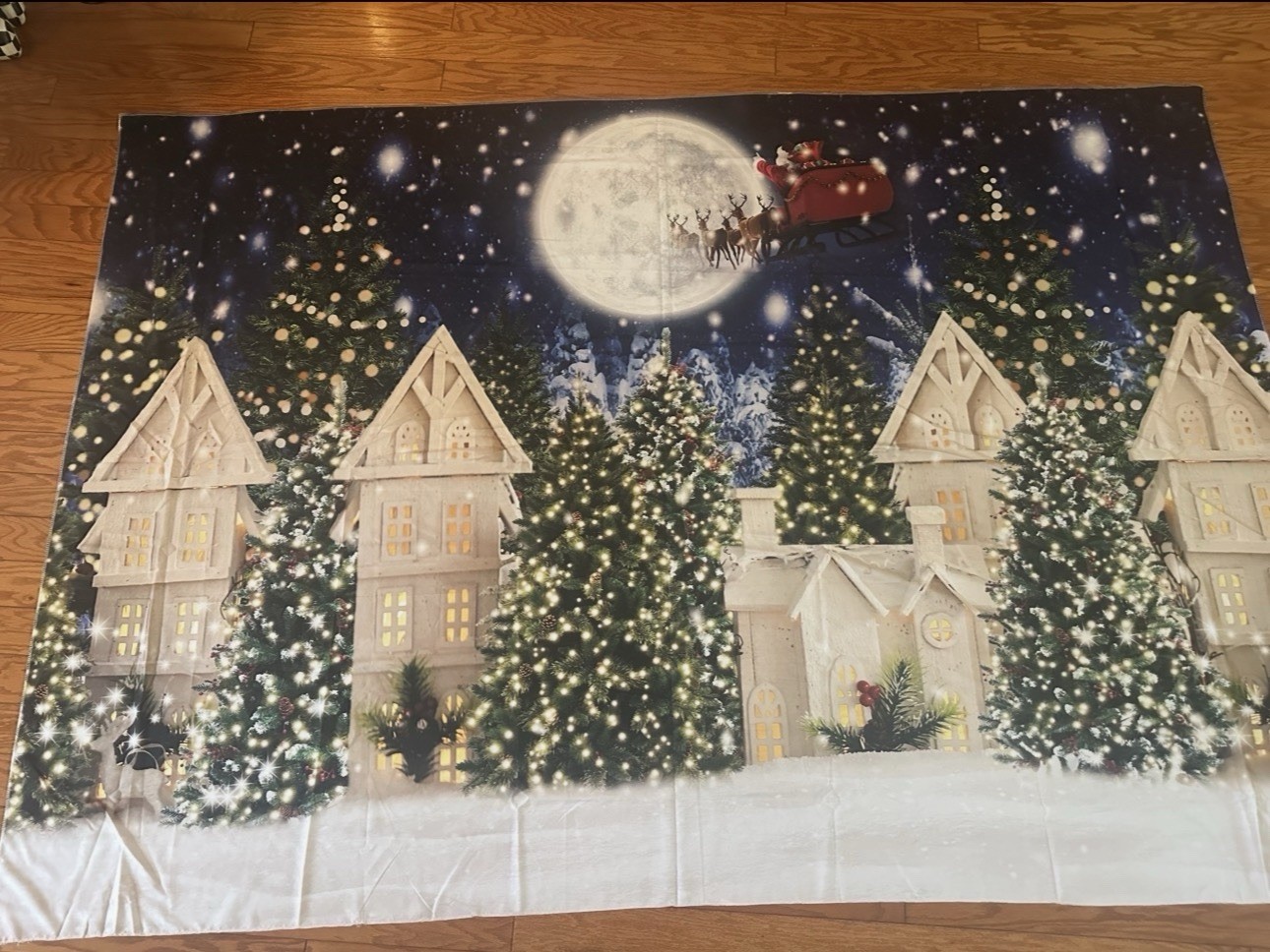 Allenjoy- Christmas Village Photo Backdrop Background Holiday Party Scene 7x5ft