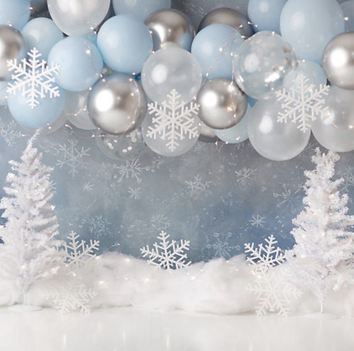 Winter Wonderland Photo Studio Backdrop Fabric – Cake Smash Backdrop-