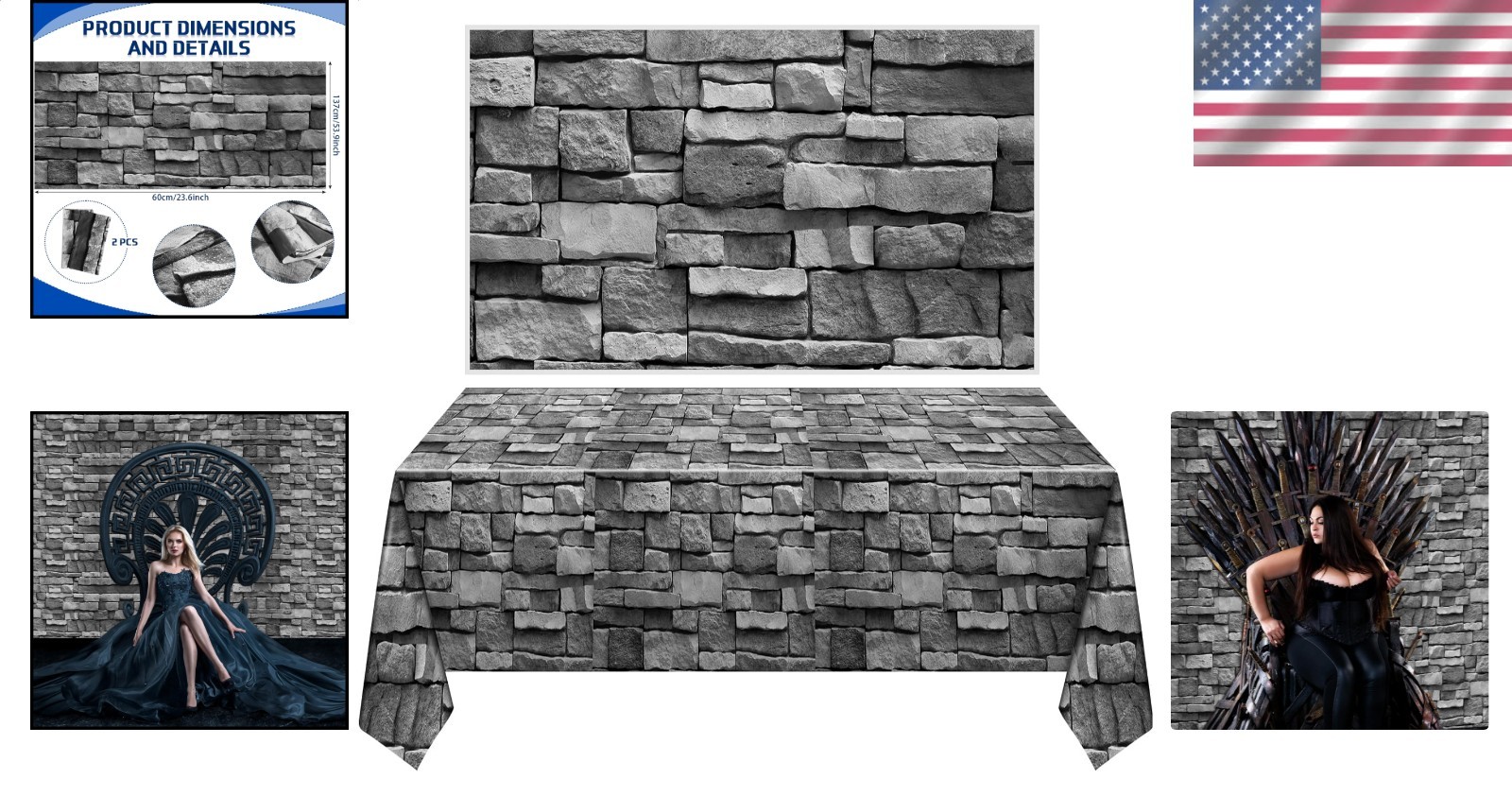 Brick Wall Backdrop Medieval Castle Stone Party Decor Large Vivid Halloween W…
