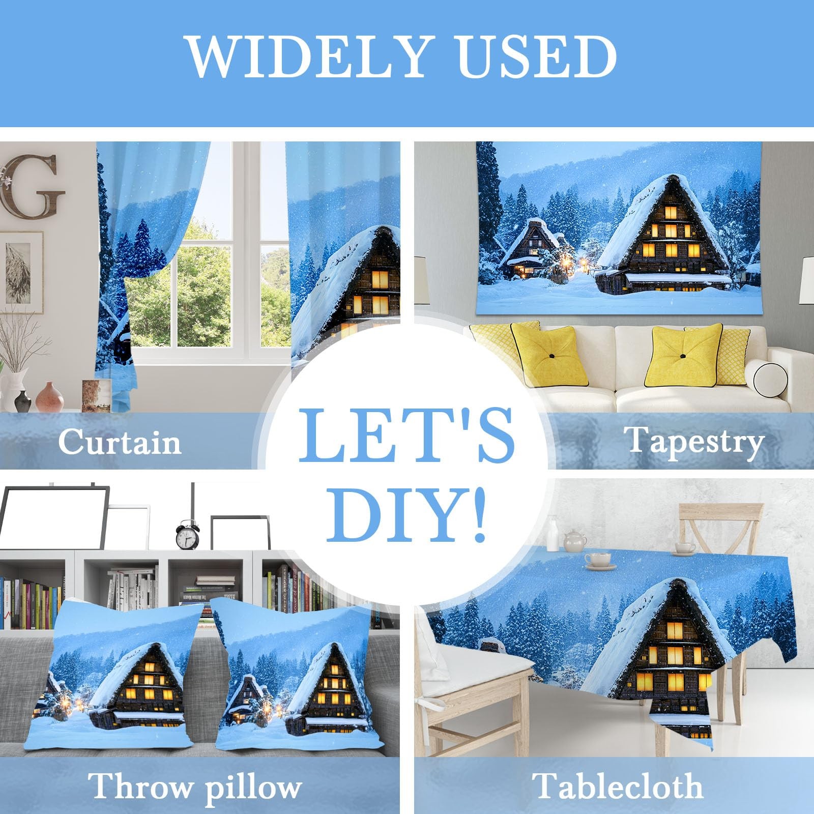 Winter Snow Secne Backdrop Snowy Village Winter Wonderland Background for Pho…