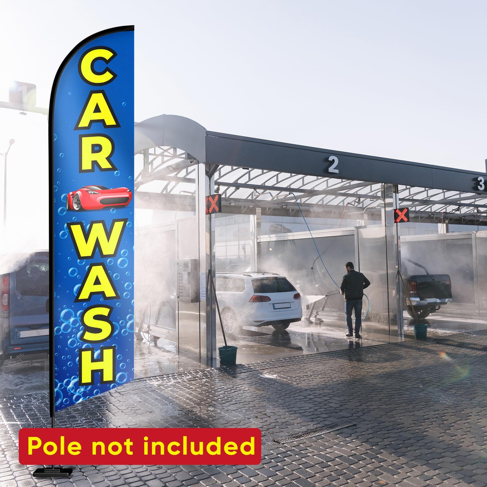 Car Wash Sign Feather Flag – Feather Flags for Business – Business Banner – F…