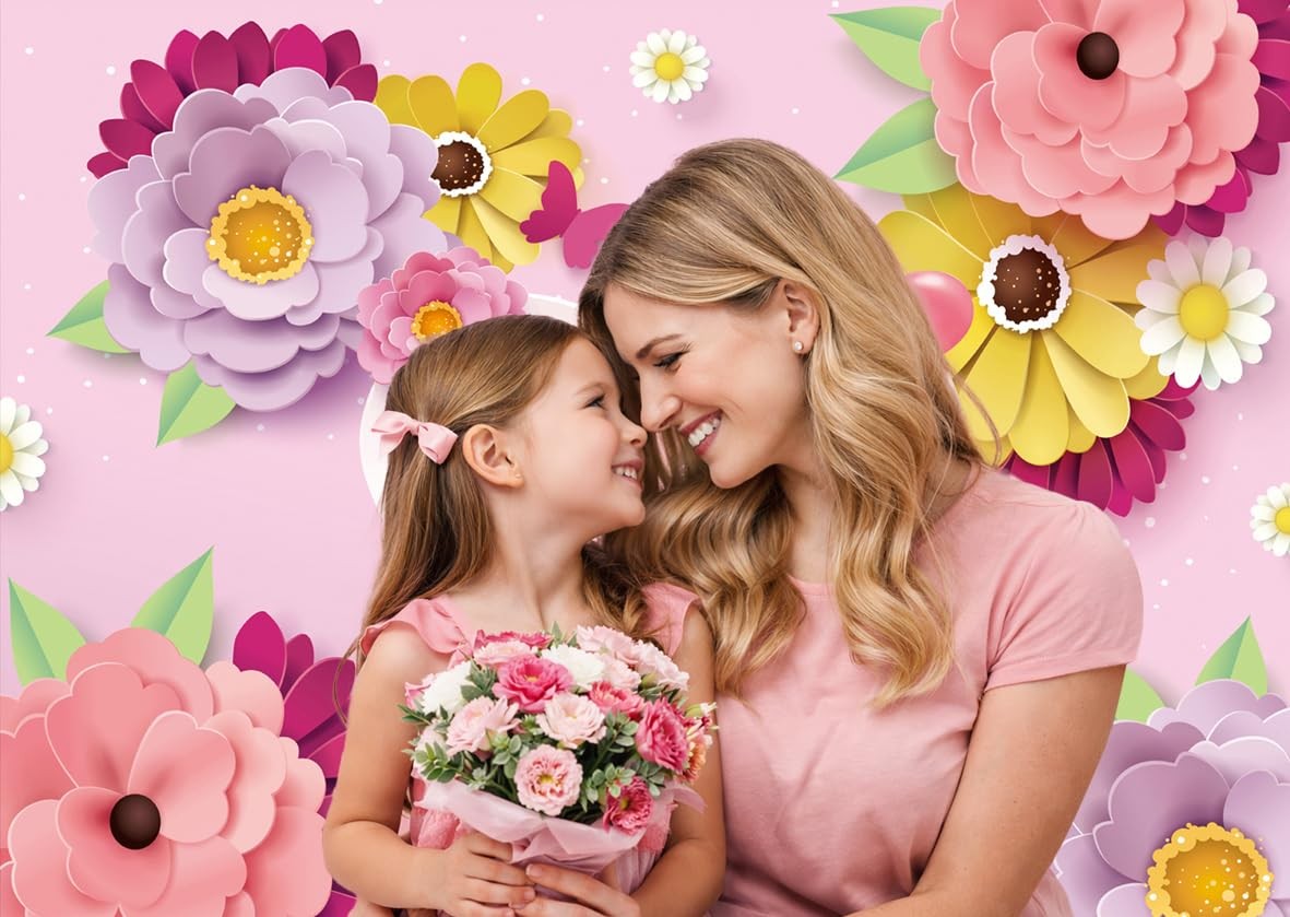 7x5ft Happy Mother’s Day Photo Backdrops Thanks Mother Party Photoshoot Backdrop