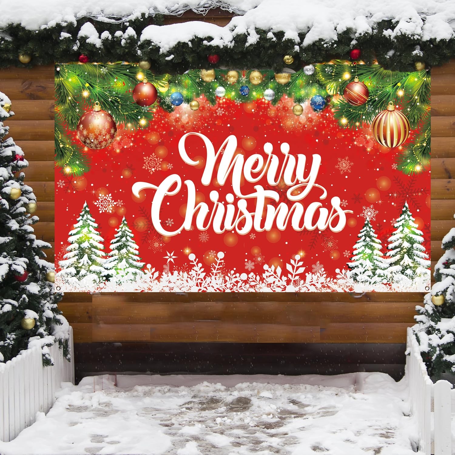 71×43 Inch Merry Christmas Party Backdrop Decorations Large Size Supplies