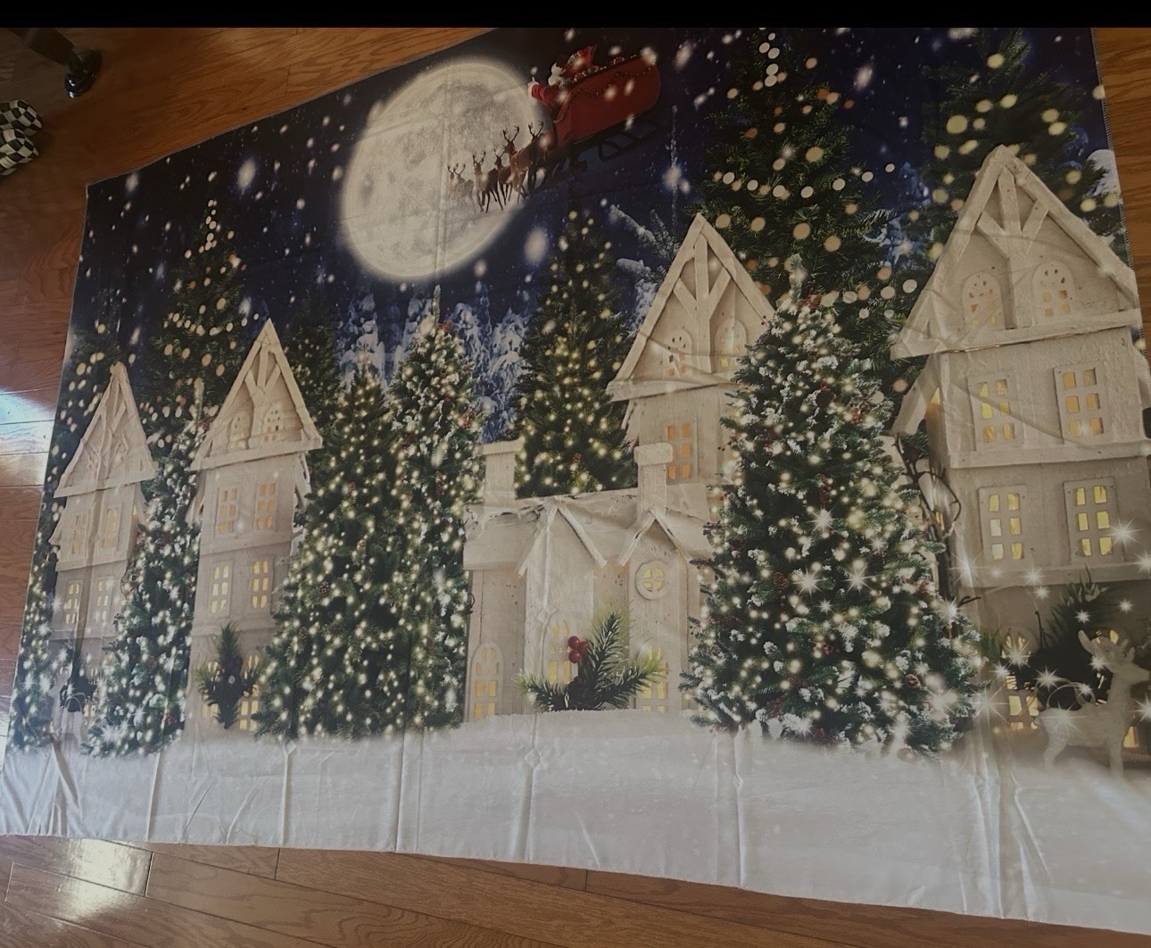 Allenjoy- Christmas Village Photo Backdrop Background Holiday Party Scene 7x5ft