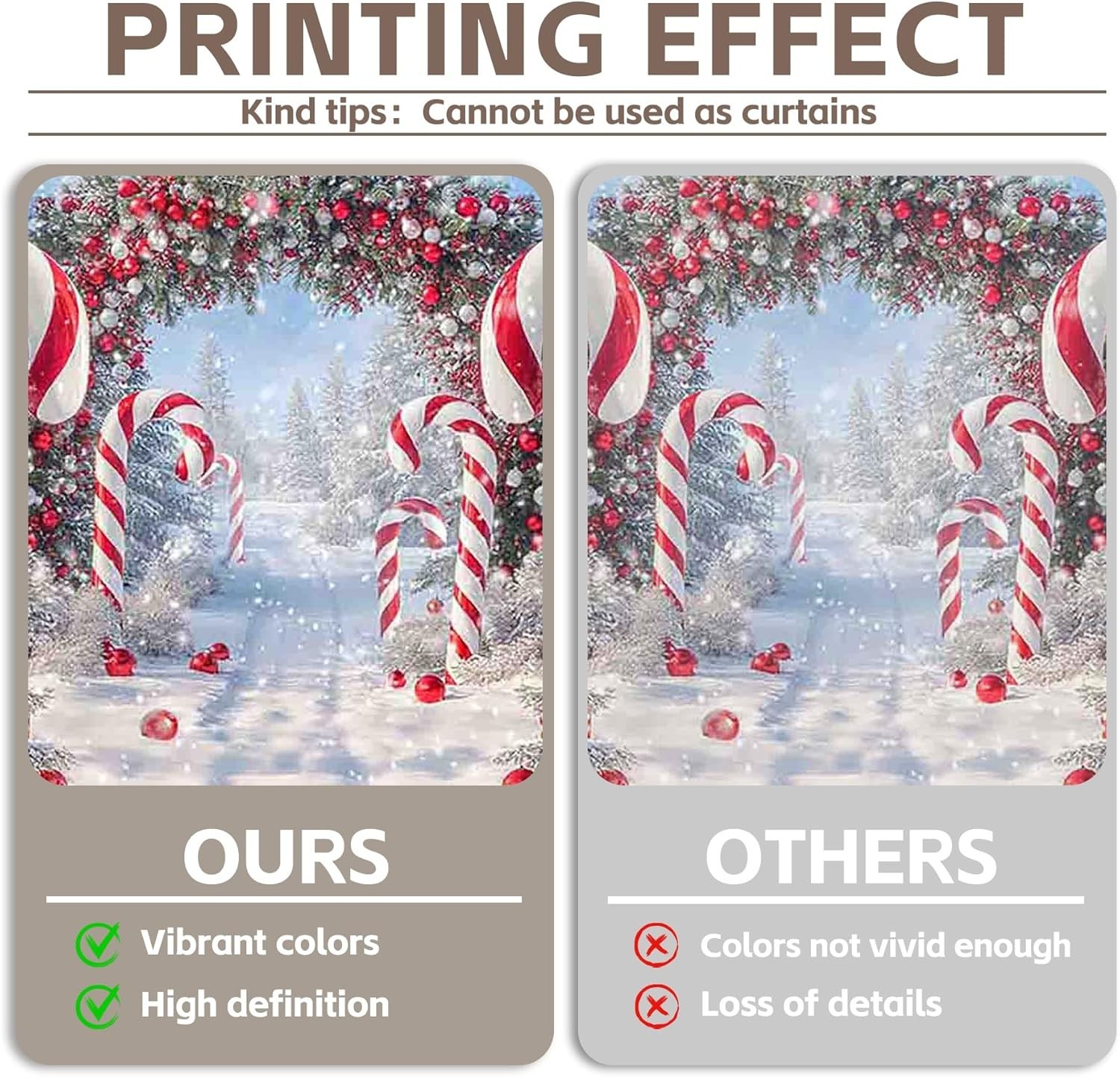 7x5ft Winter Snow Scene Backdrop for Christmas Parties Durable Polyester Fabric