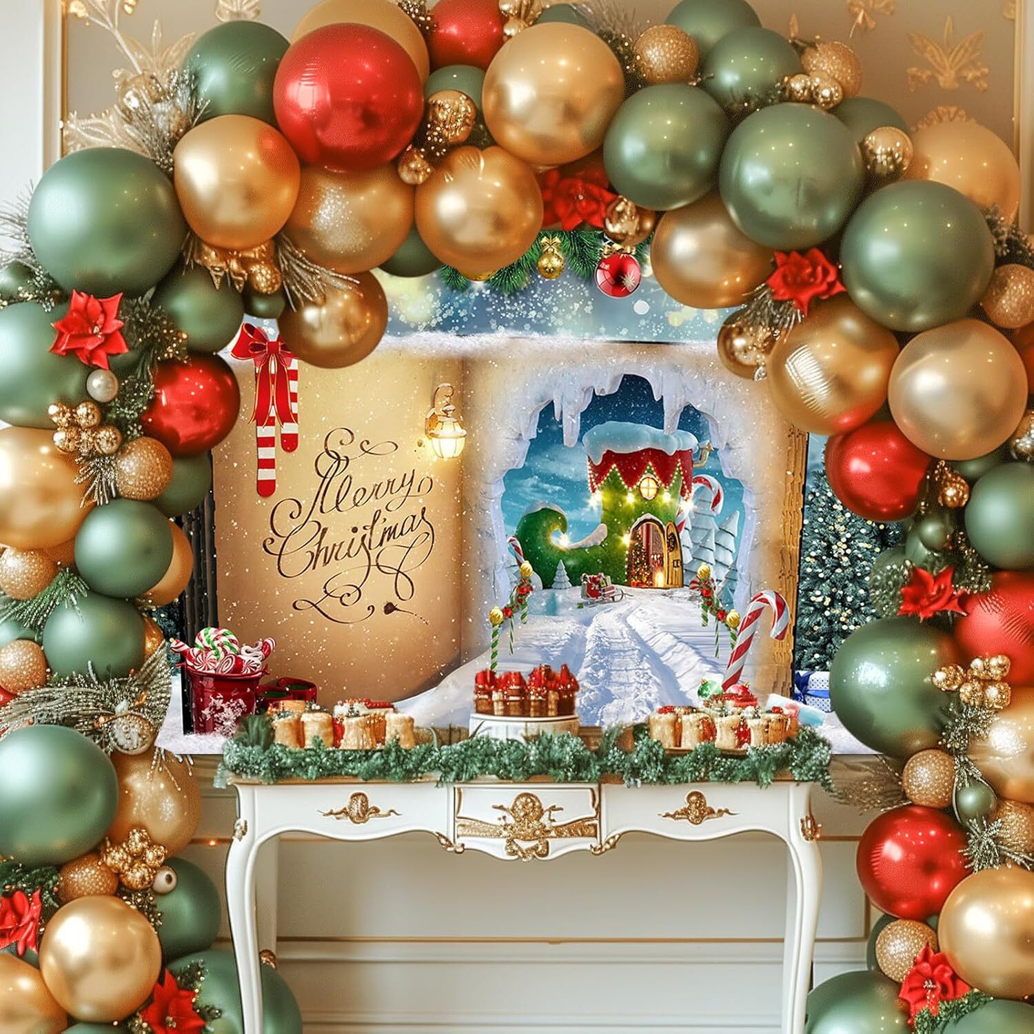 Avezano Christmas Backdrop for Photography Winter Snow Christmas Story Book Cand