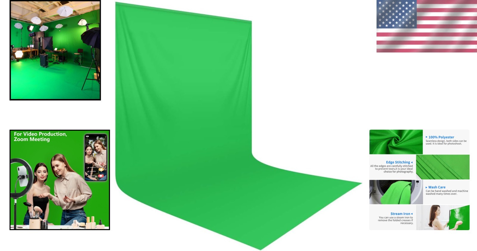 10×20 ft Premium Green Screen Backdrop for Professional Photography & Streaming