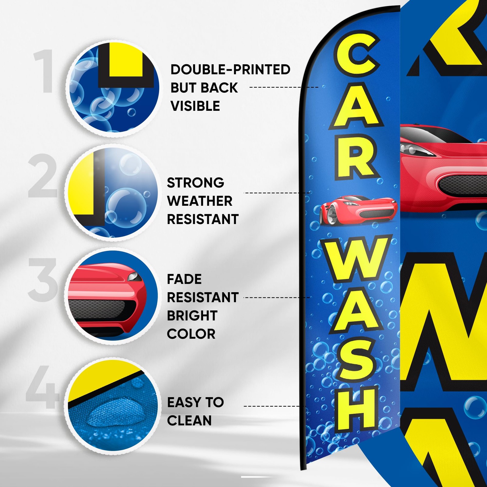 Car Wash Sign Feather Flag – Feather Flags for Business – Business Banner – F…