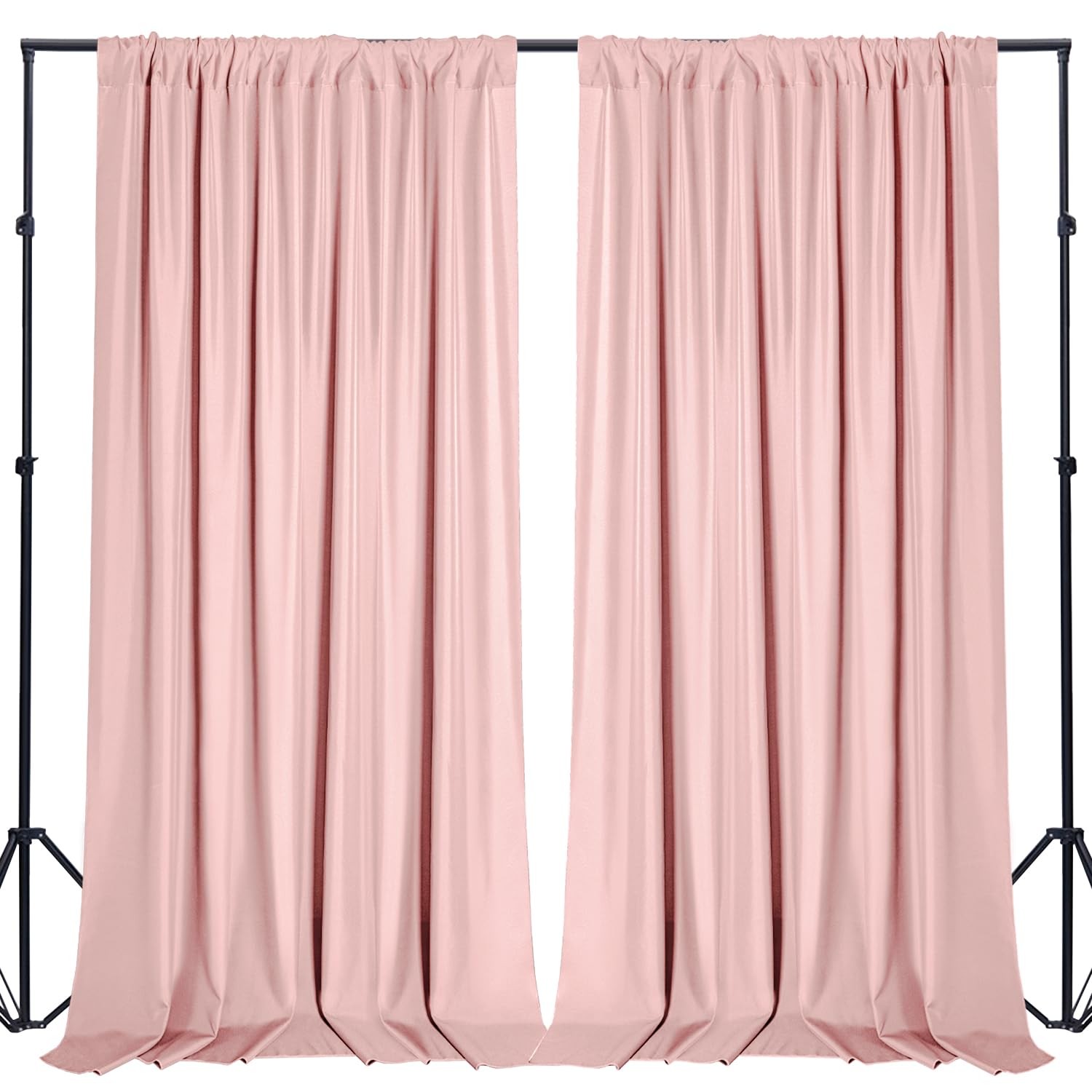 Blush Pink Backdrop Curtains 10×10 Ft 2 Panels Polyester Photography Drapes
