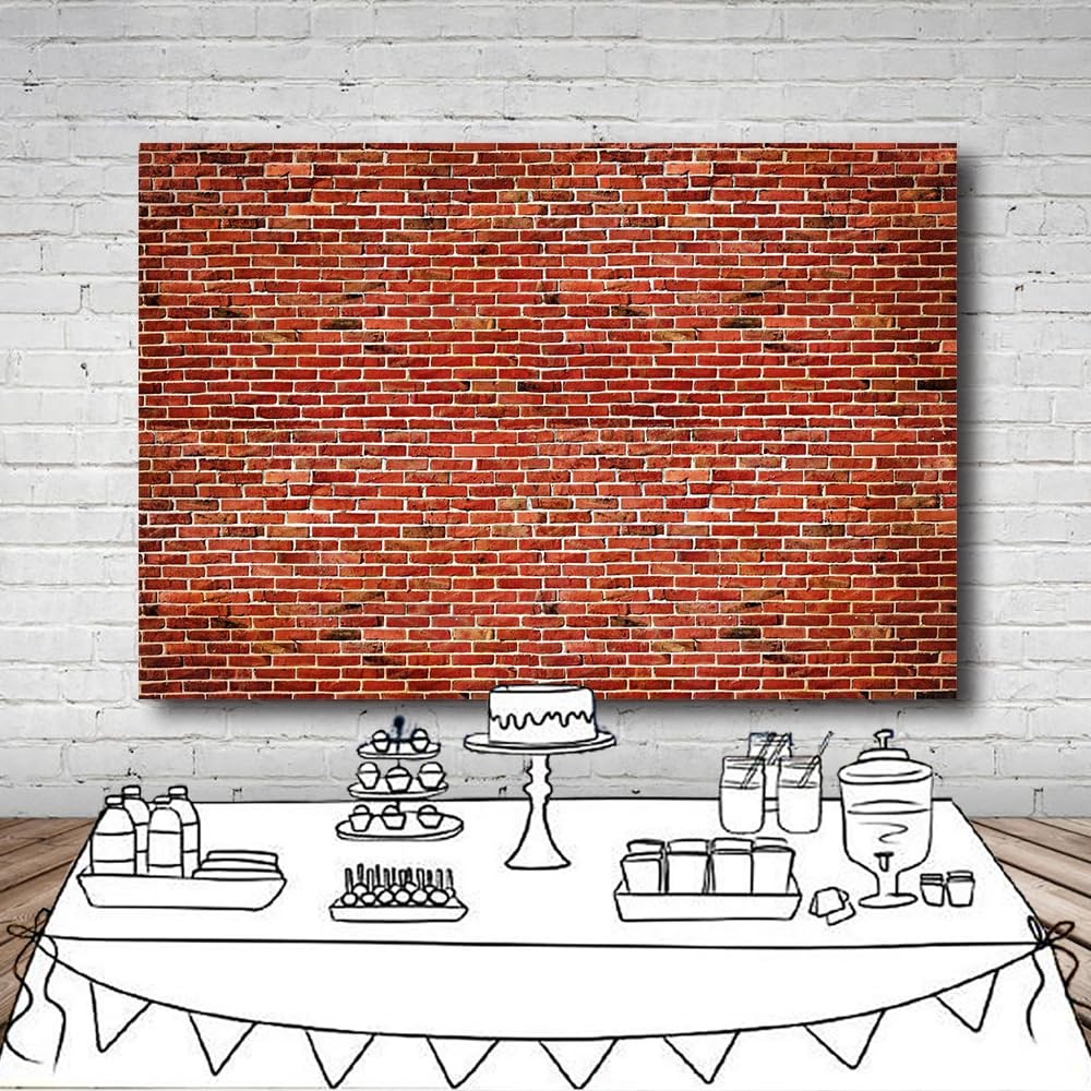 Red Brick Wall Backdrop Friends Themed Party Decorations Rustic Texture 7x5ft