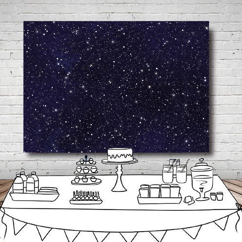 Night Sky Star Photography Backdrop Universe Space Theme Starry Banner