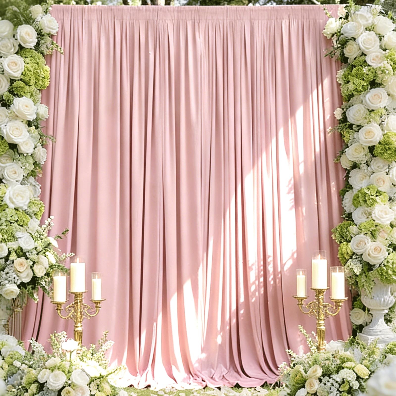 Blush Pink Backdrop Curtains 10×10 Ft 2 Panels Polyester Photography Drapes