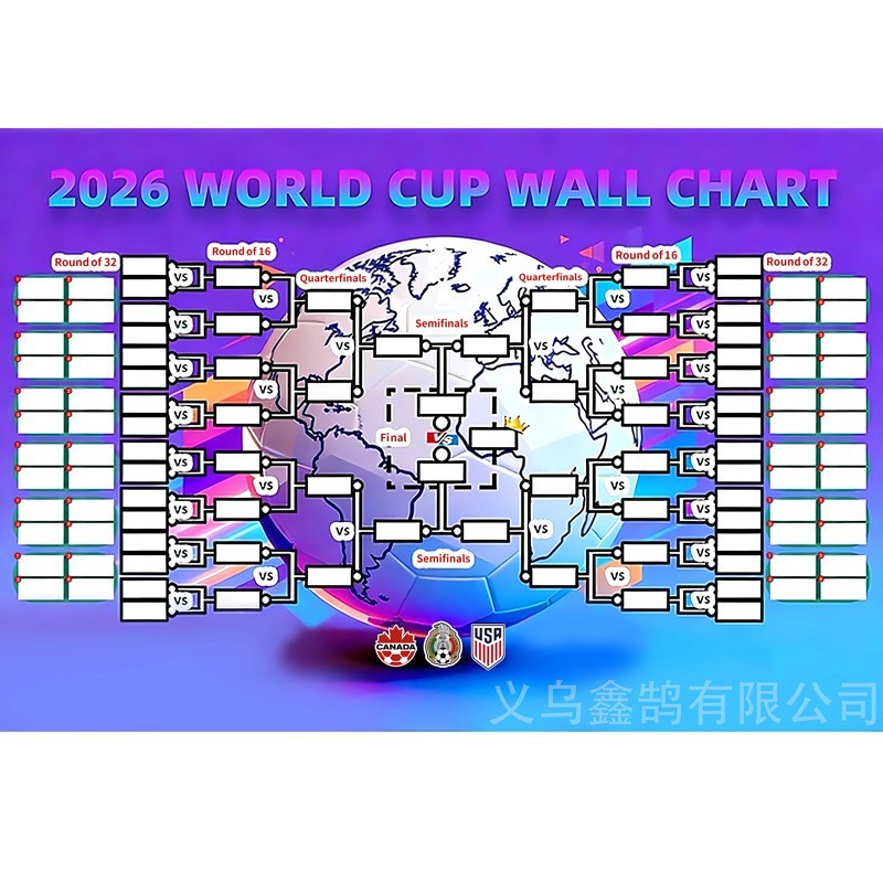 2026 World Cup Schedule Match Background Layout Records Party Decoration 5Pcs